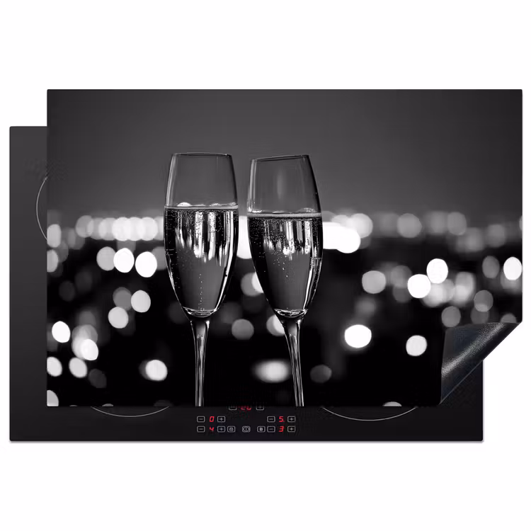 Inductie beschermer - Bubbels - Proosten - Champagneglazen - Stadslichten — 1