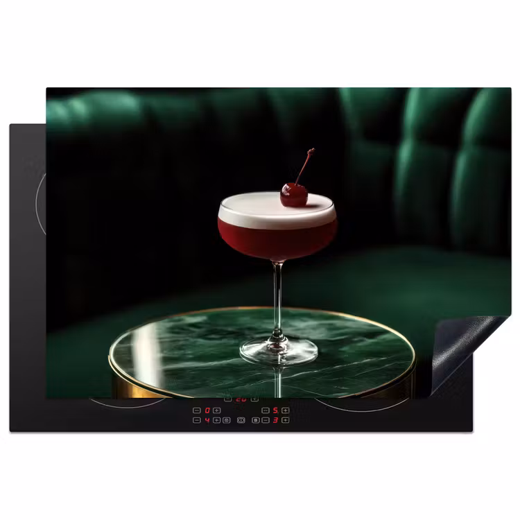 Inductie beschermer - Kers - Cocktail - Rood - Marmer — 1