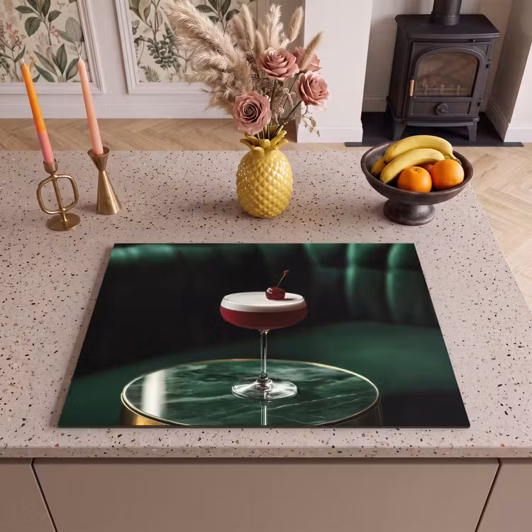 Inductie beschermer - Kers - Cocktail - Rood - Marmer — 2