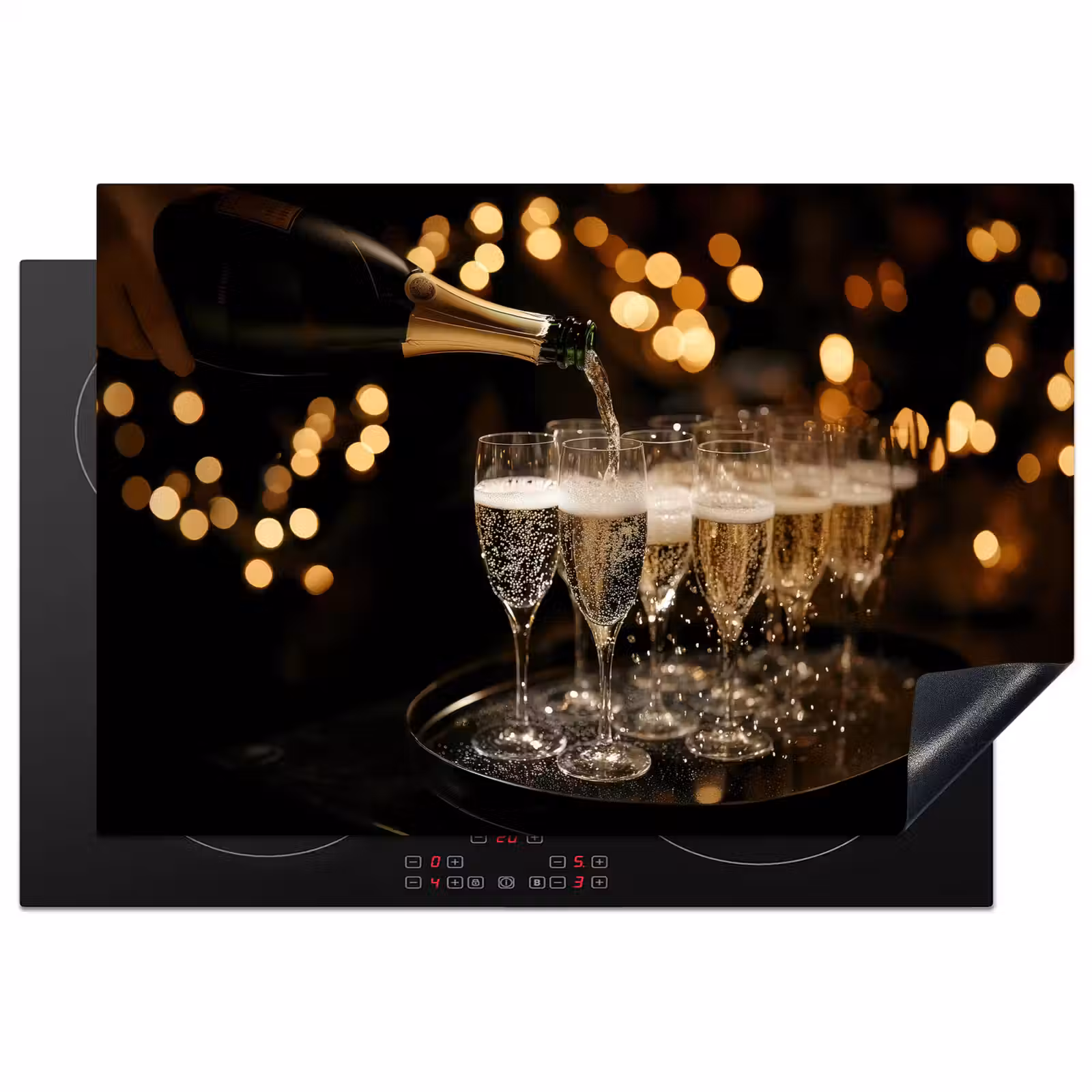 Inductie beschermer - Lichtjes - Champagne - Glazen — 1