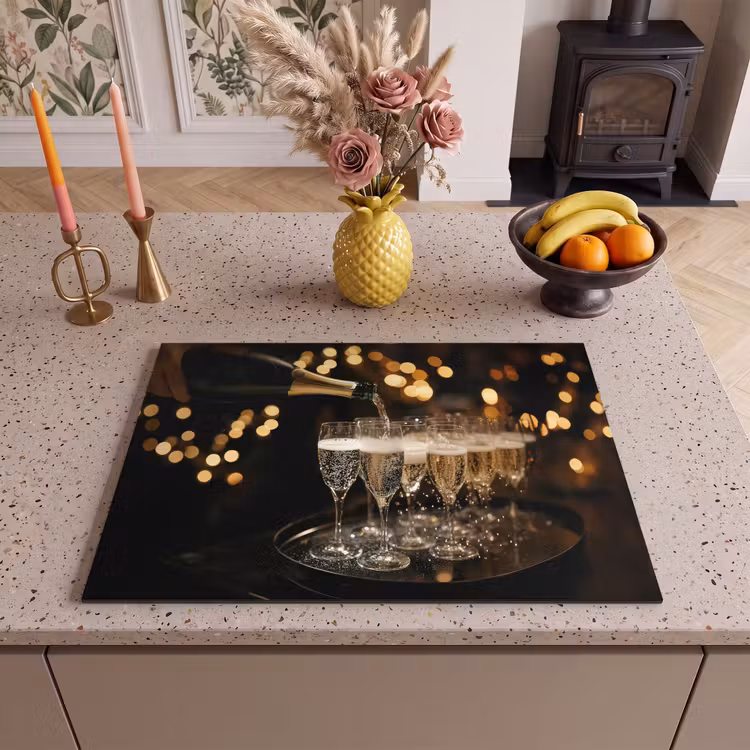 Inductie beschermer - Lichtjes - Champagne - Glazen — 2