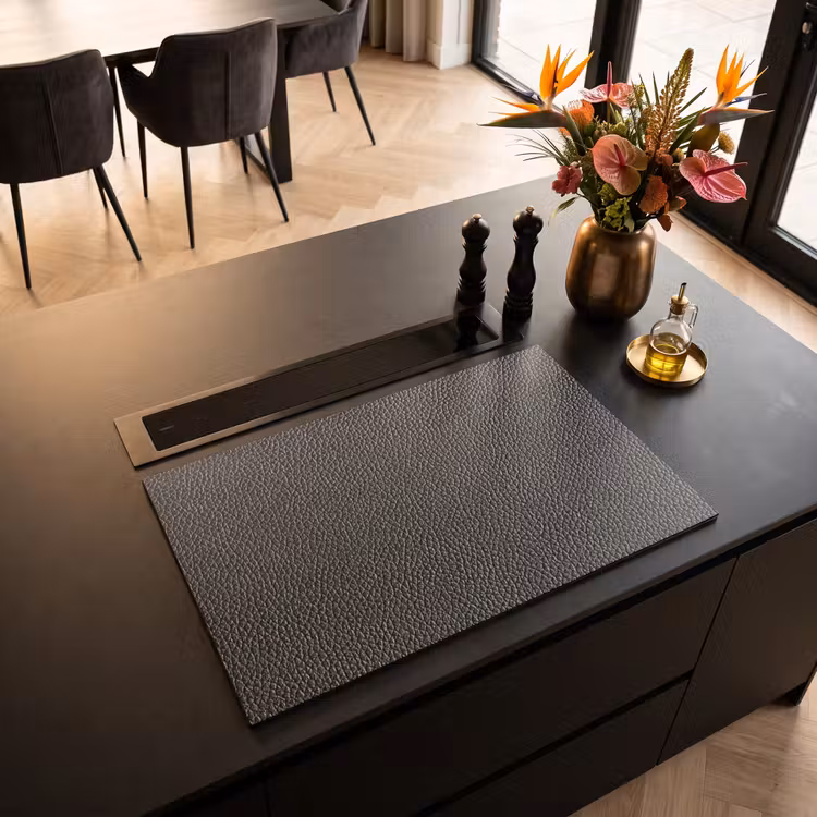 Inductie beschermer - Leertextuur in Zilverlicht — 5