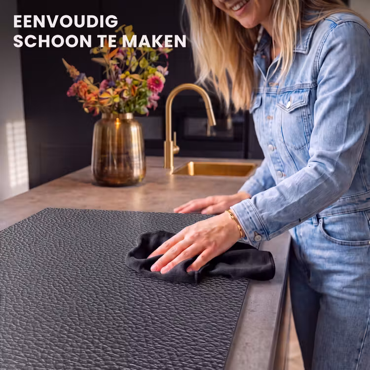 Inductie beschermer - Leertextuur in Zilverlicht — 6
