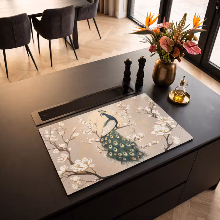 Inductie beschermer - Pauw - Tak - Bloemen — 5