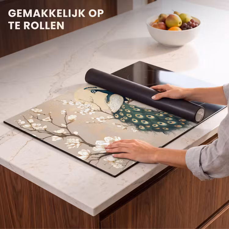 Inductie beschermer - Pauw - Tak - Bloemen — 7