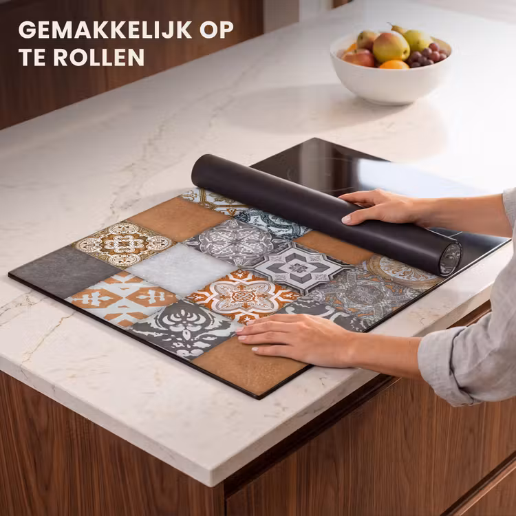 Inductie beschermer - Mozaïek - Patroon - Oranje - Blauw — 7