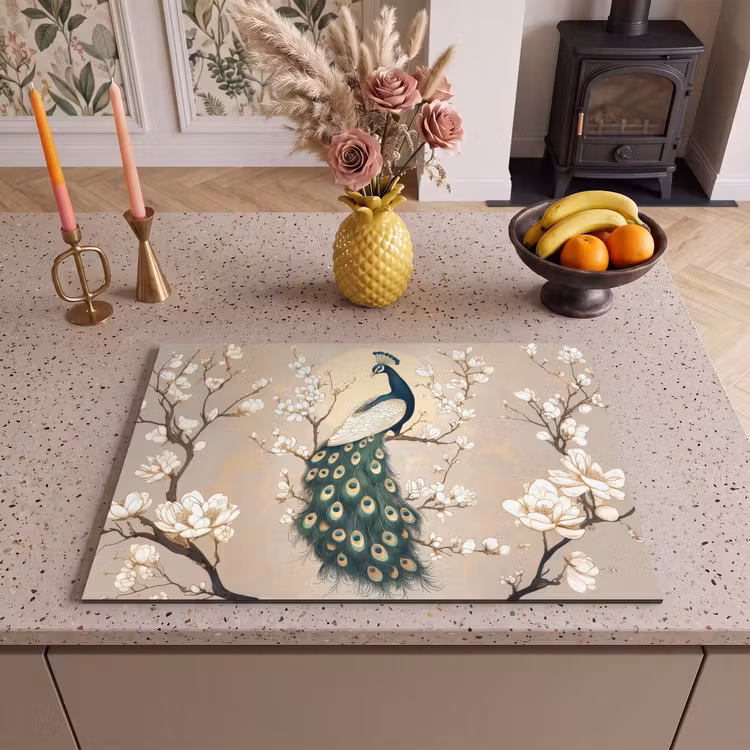 Inductie beschermer - Pauw - Tak - Bloemen — 2