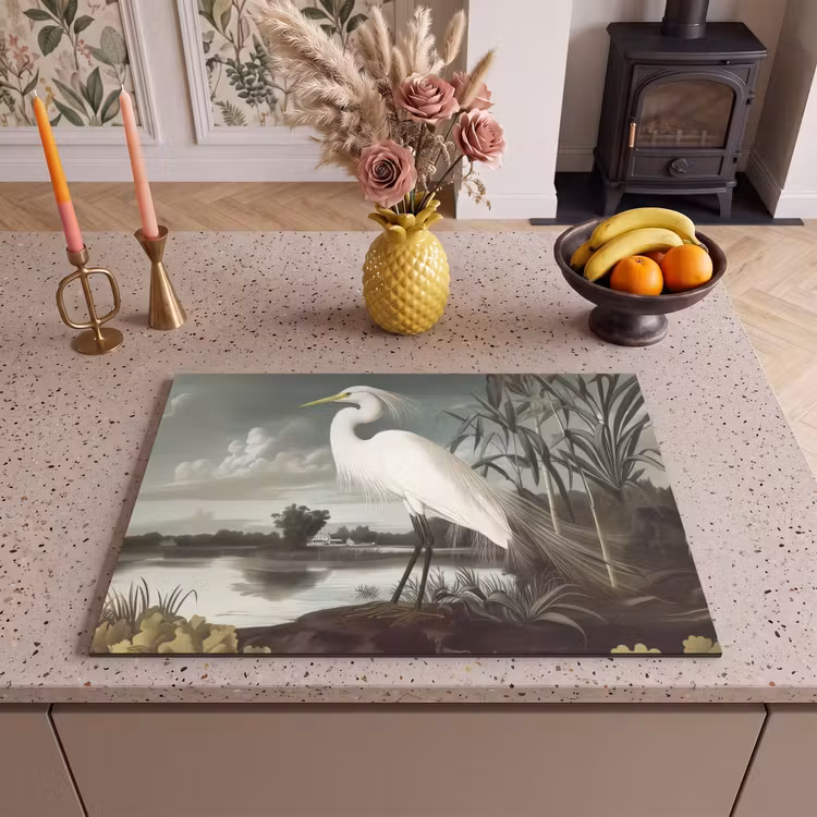 Inductie beschermer - Reiger - Planten - Wolken - Wit — 2