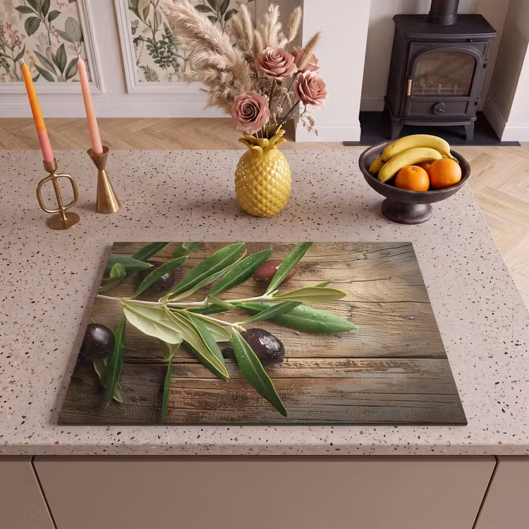 Inductie beschermer - Olijven - Bladeren - Hout - Stilleven — 2