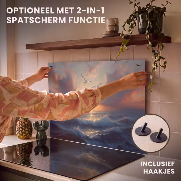 Inductie beschermer - Meeuwen - Zonsondergang - Zee - Wolken — 10