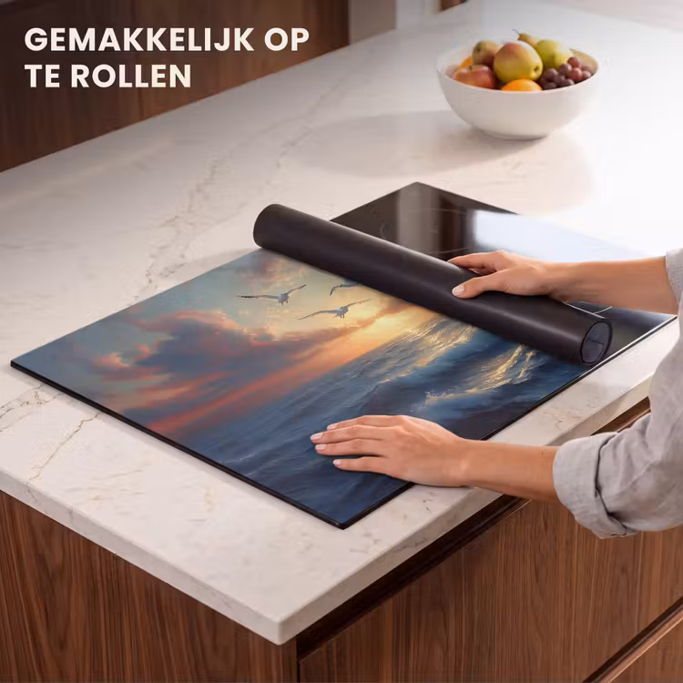 Inductie beschermer - Meeuwen - Zonsondergang - Zee - Wolken — 7