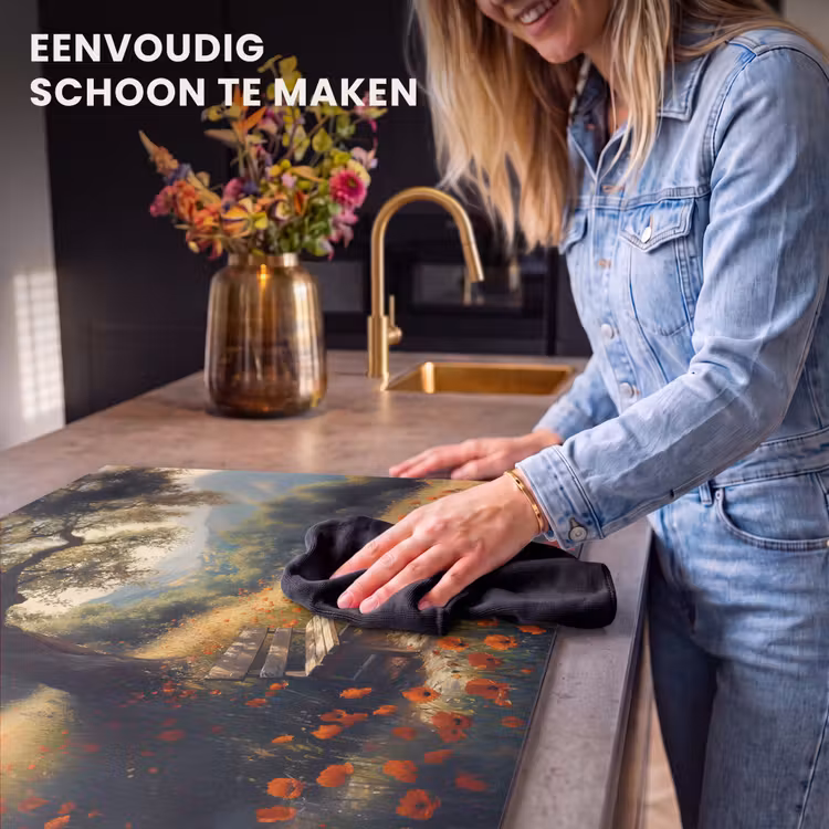 Inductie beschermer - Bankje - Boom - Klaprozen - Heuvels — 6