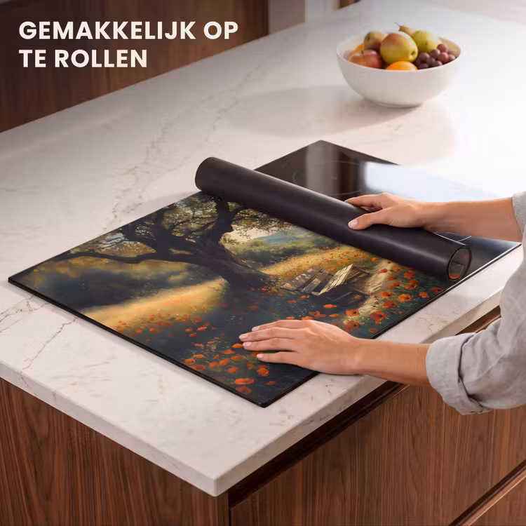 Inductie beschermer - Bankje - Boom - Klaprozen - Heuvels — 7