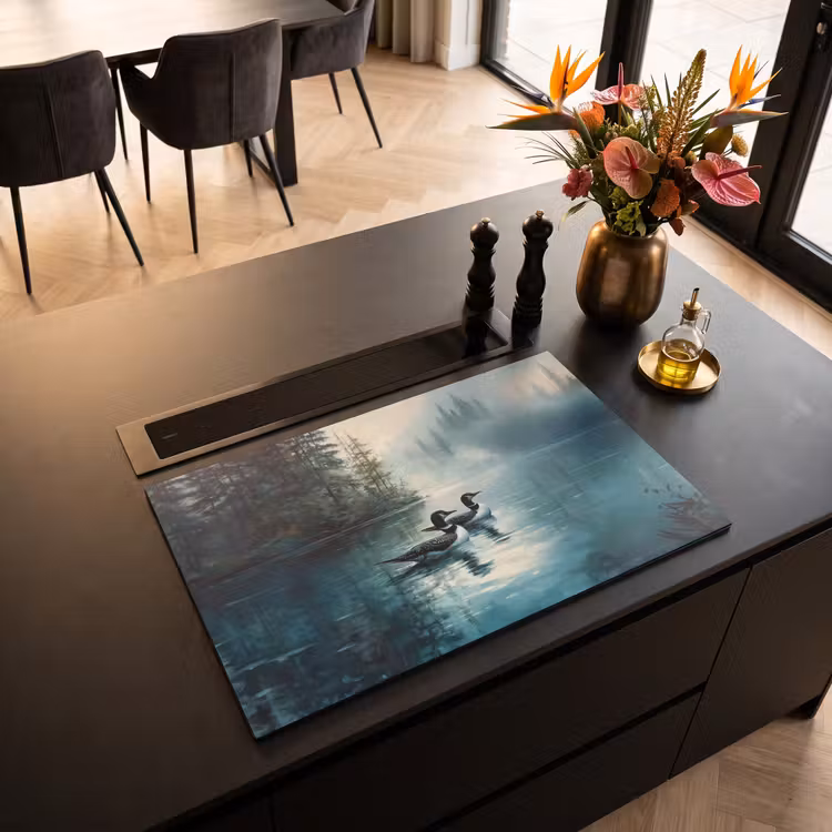 Inductie beschermer - Bos - Water - Eenden - Mistig — 5