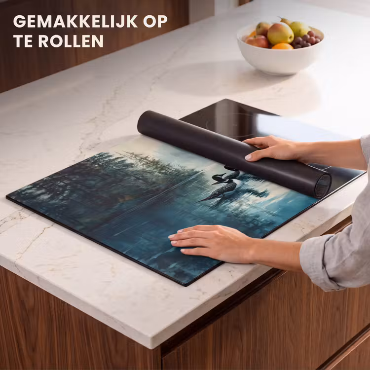 Inductie beschermer - Bos - Water - Eenden - Mistig — 7