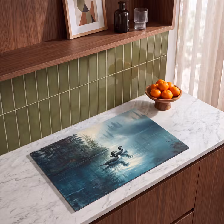 Inductie beschermer - Bos - Water - Eenden - Mistig — 8