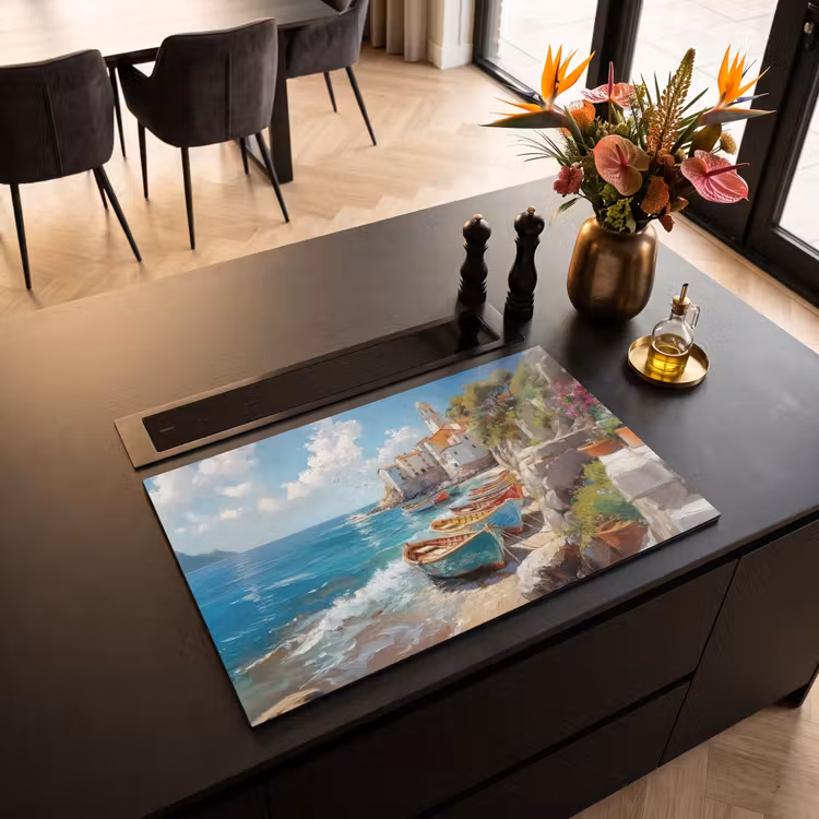 Inductie beschermer - Boten - Rotsen - Zee - Zon — 5
