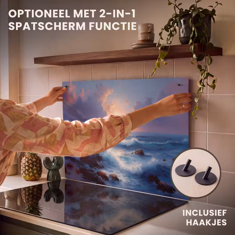 Inductie beschermer - Golven - Zee - Kleurrijk - Rotsen — 10