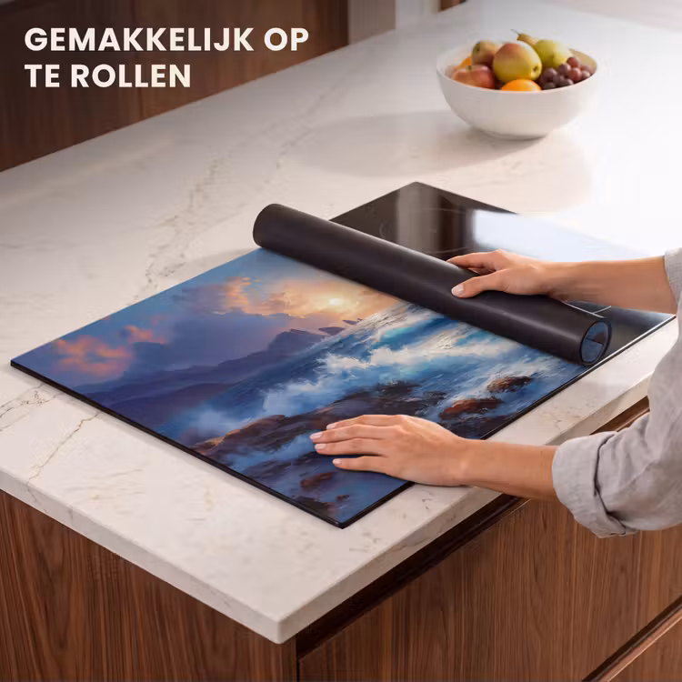 Inductie beschermer - Golven - Zee - Kleurrijk - Rotsen — 7