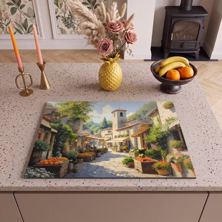 Inductie beschermer - Dorp - Zon - Kraampjes - Huizen — 2