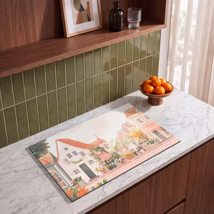 Inductie beschermer - Bloemen - Huizen - Dorp — 8
