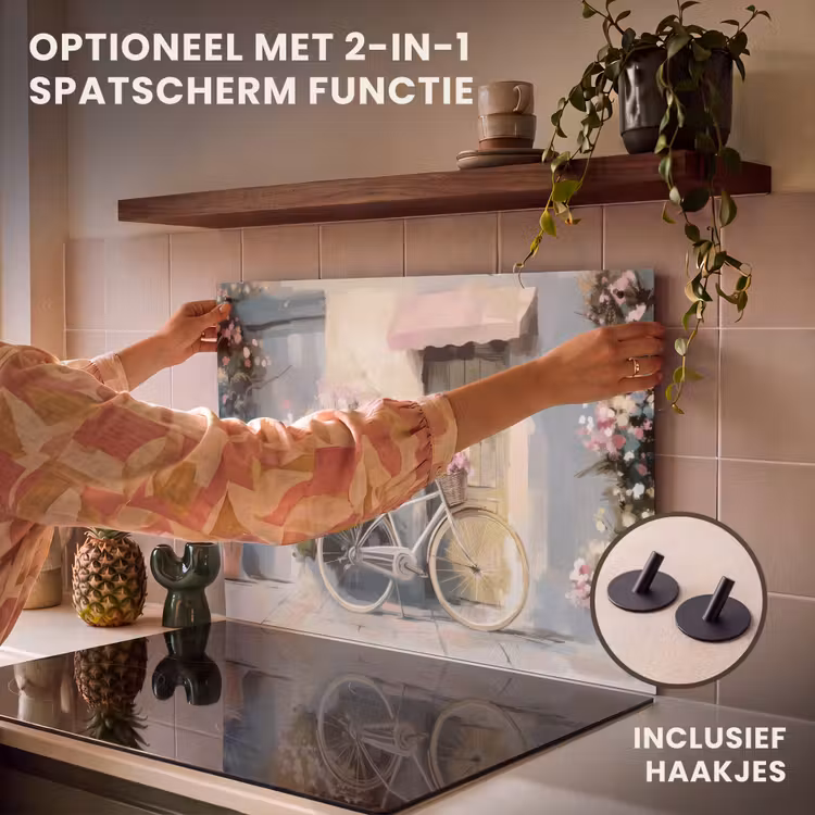Inductie beschermer - Fiets - Pastelkleuren - Bloemen — 10