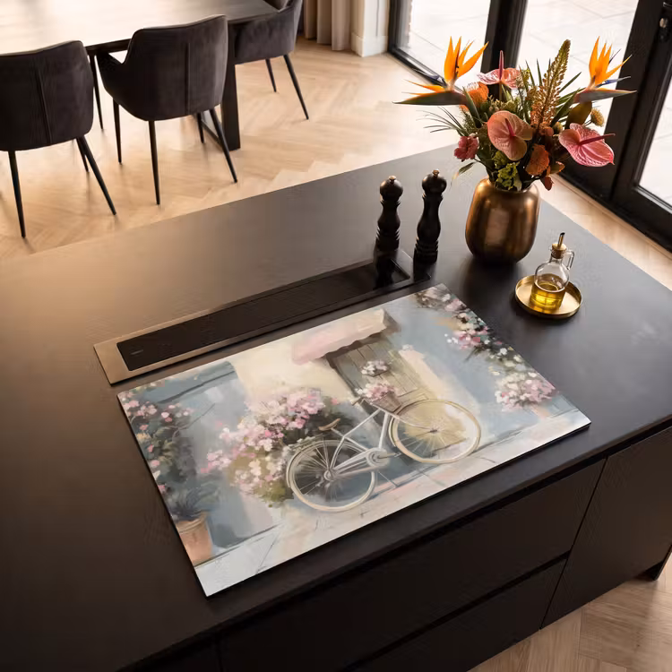 Inductie beschermer - Fiets - Pastelkleuren - Bloemen — 5