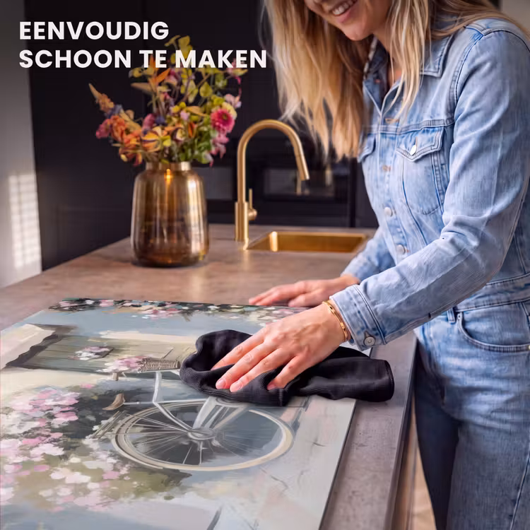 Inductie beschermer - Fiets - Pastelkleuren - Bloemen — 6