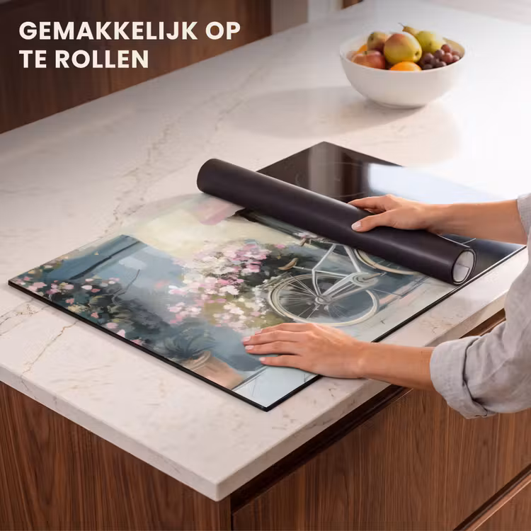 Inductie beschermer - Fiets - Pastelkleuren - Bloemen — 7