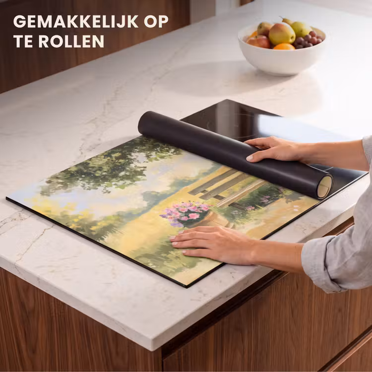 Inductie beschermer - Houten bankje - Bloempotten - Landschap — 7