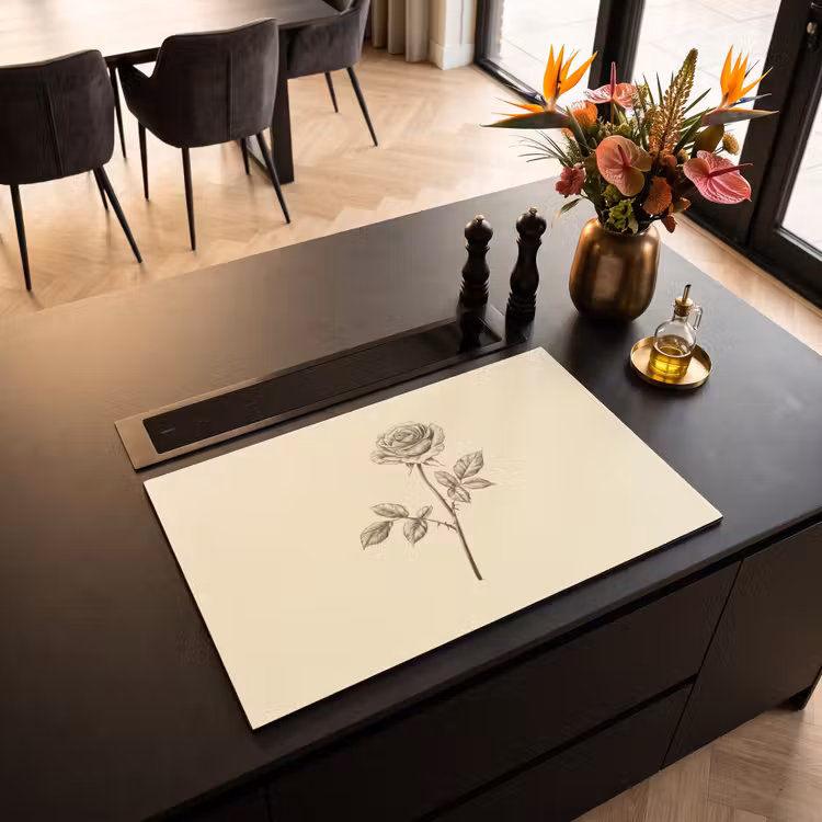 Inductie beschermer - Illustratie - Zwart - Roos — 5