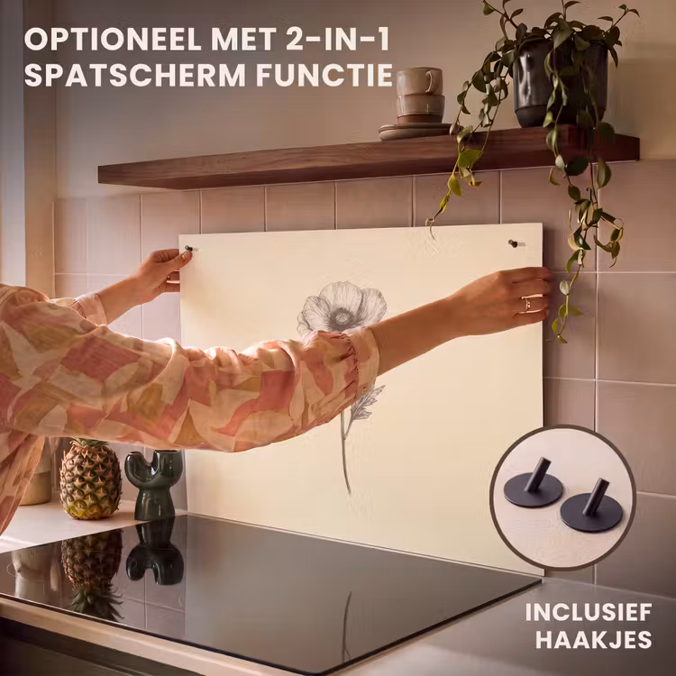 Inductie beschermer - Klaproos - Illustratie - Zwart — 10