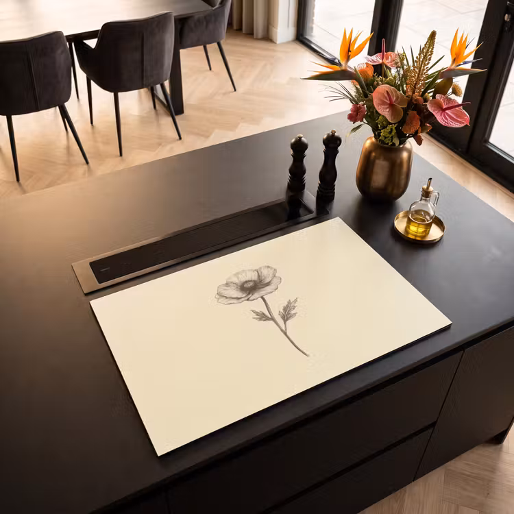 Inductie beschermer - Klaproos - Illustratie - Zwart — 5
