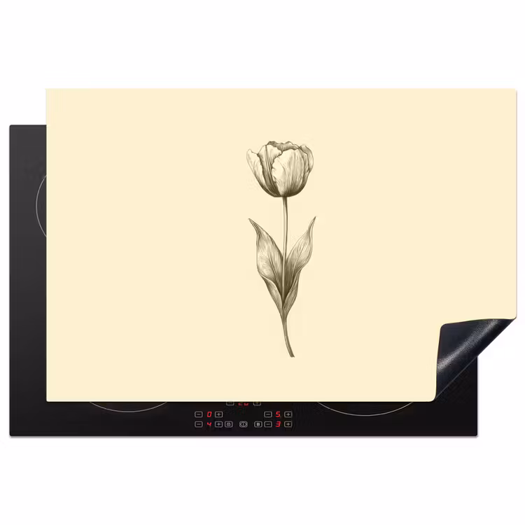 Inductie beschermer - Illustratie - Tulp - Zwart — 1