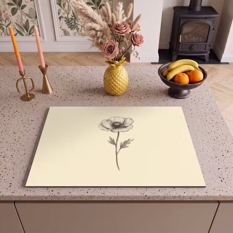 Inductie beschermer - Klaproos - Illustratie - Zwart — 2