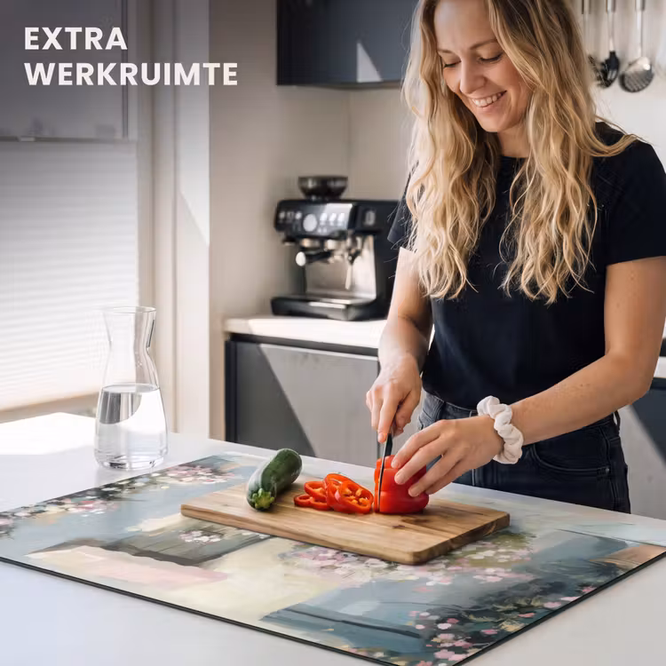Inductie beschermer - Fiets - Pastelkleuren - Bloemen — 4