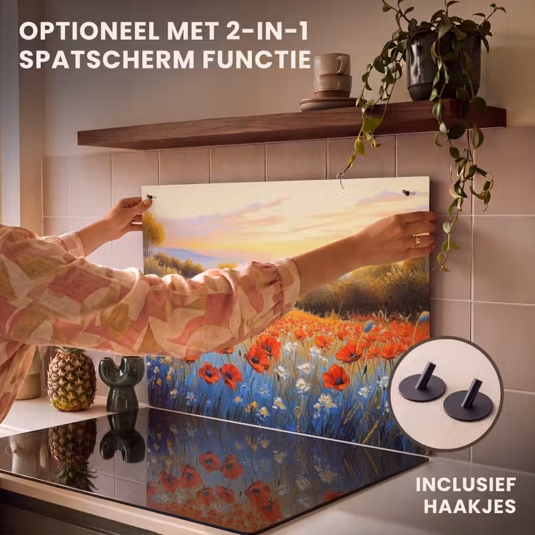 Inductie beschermer - Klaproos - Bloemenveld - Kleurrijk — 10