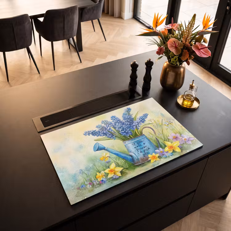 Inductie beschermer - Lavendelbloemen - Quote - Gieter — 5