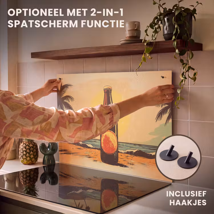 Inductie beschermer - Bierfles - Zonsondergang - Palmbomen - Zee — 10