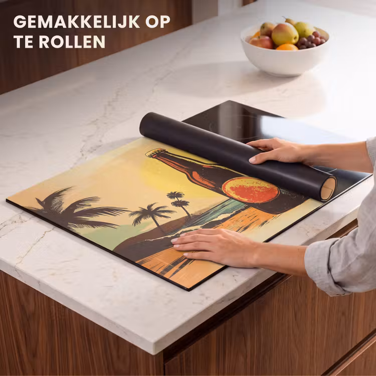 Inductie beschermer - Bierfles - Zonsondergang - Palmbomen - Zee — 7
