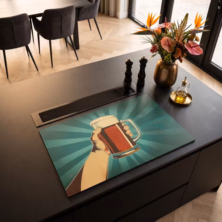 Inductie beschermer - Bierglas - Schuim - Retro - Groen — 5