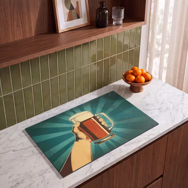 Inductie beschermer - Bierglas - Schuim - Retro - Groen — 8