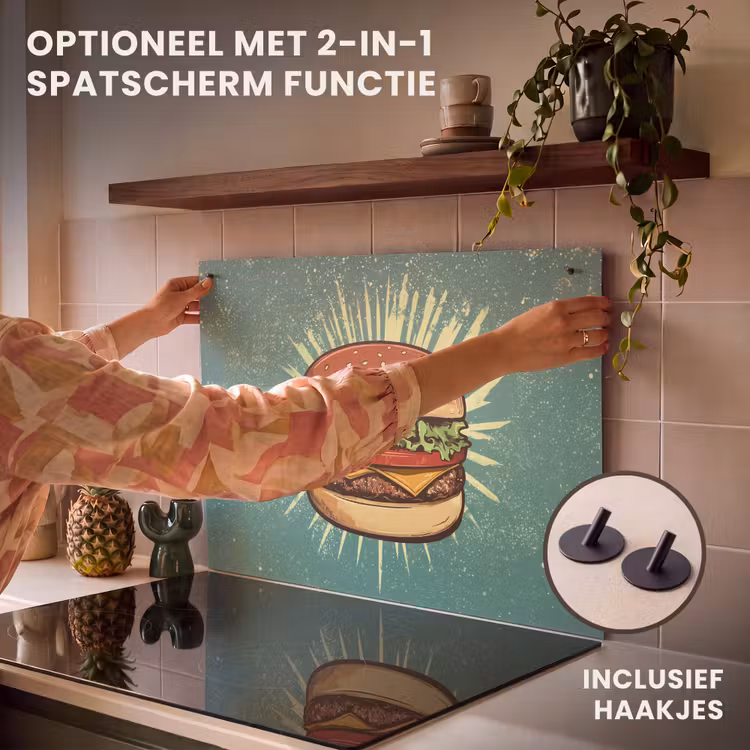 Inductie beschermer - Hamburger - Illustratie - Sla - Kaas — 10
