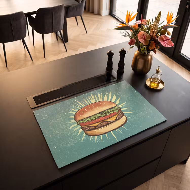 Inductie beschermer - Hamburger - Illustratie - Sla - Kaas — 5