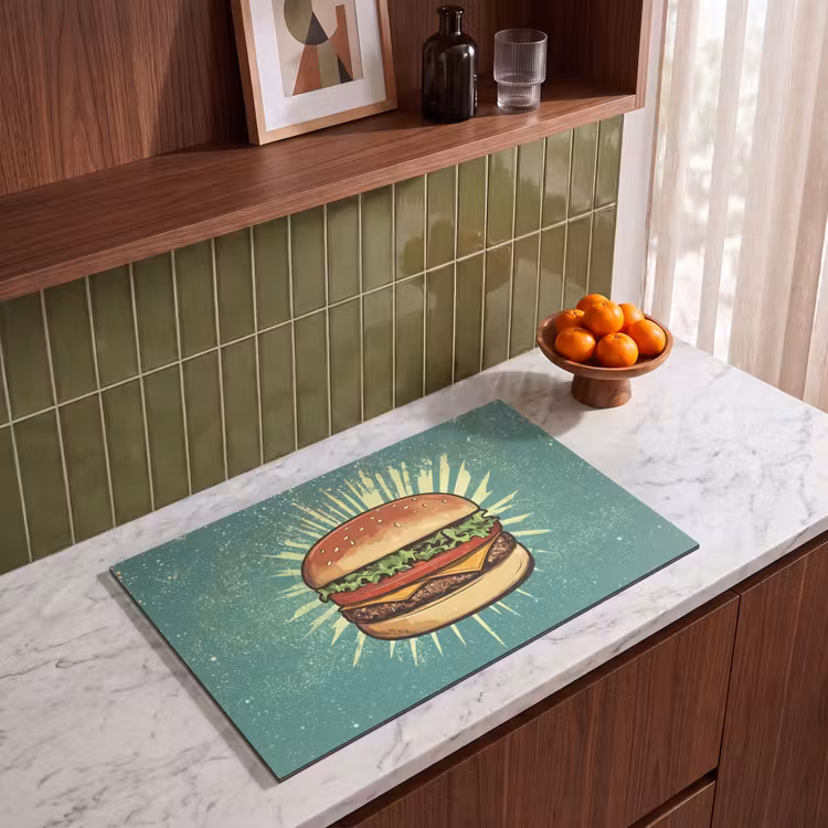 Inductie beschermer - Hamburger - Illustratie - Sla - Kaas — 8