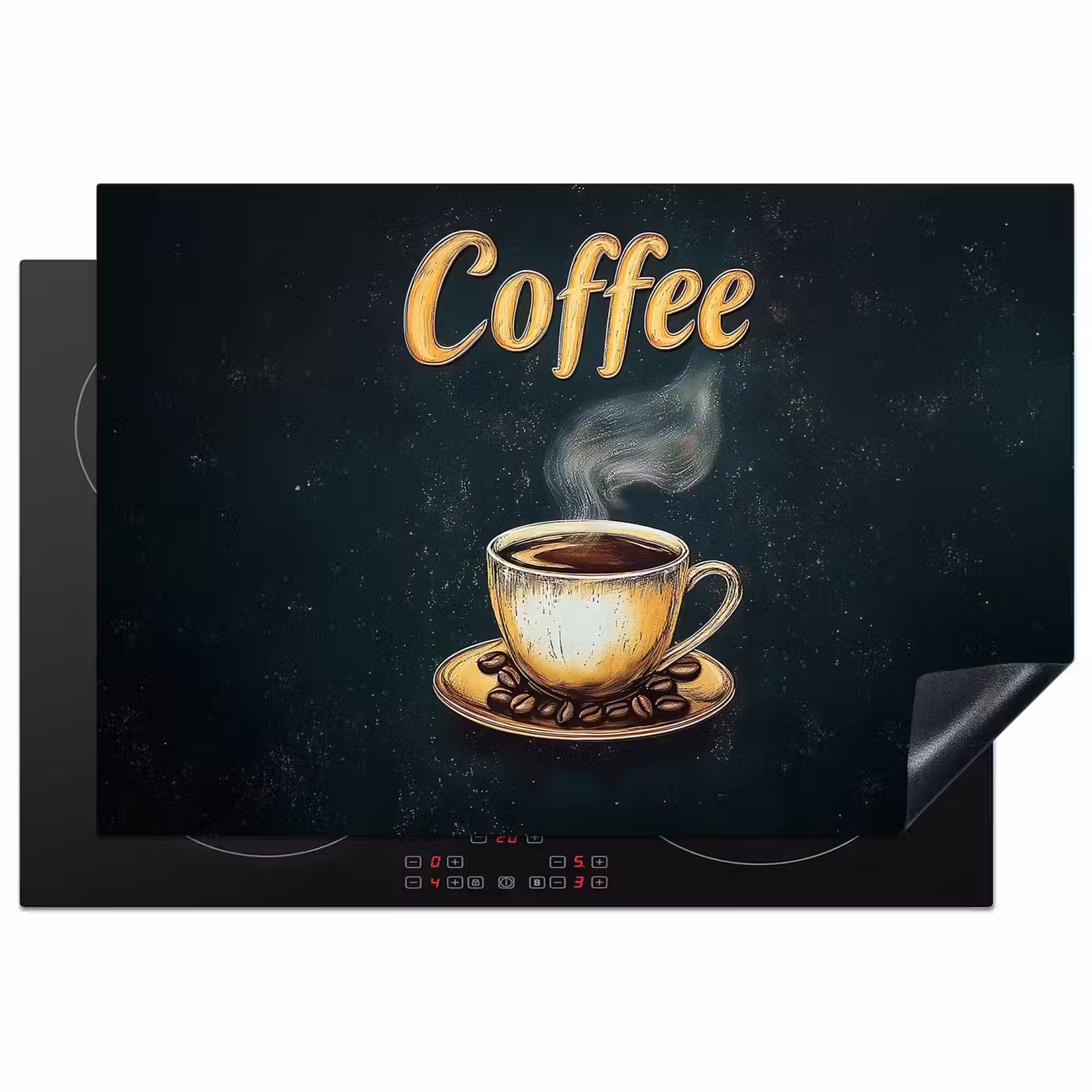 Inductie beschermer - Koffie - Schotel - Koffiebonen - Retro — 1