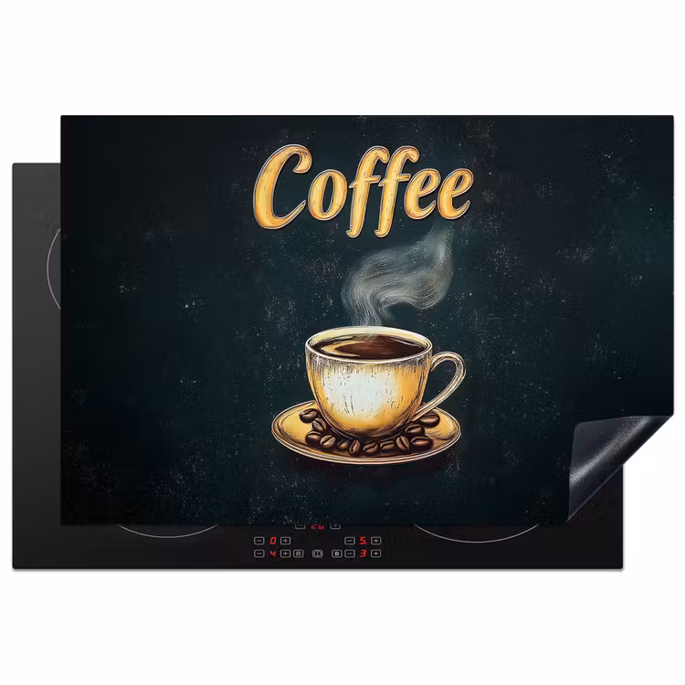 Inductie beschermer - Koffie - Schotel - Koffiebonen - Retro — 1