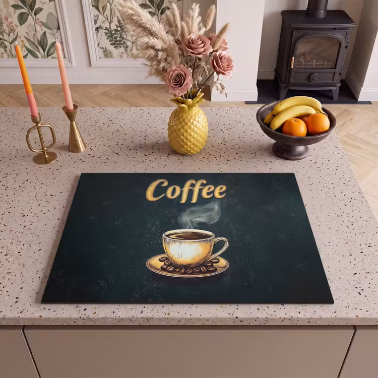 Inductie beschermer - Koffie - Schotel - Koffiebonen - Retro — 2