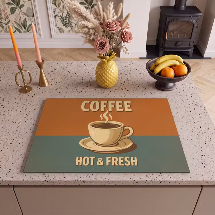 Inductie beschermer - Koffie - Kop - Vintage - Quote — 2