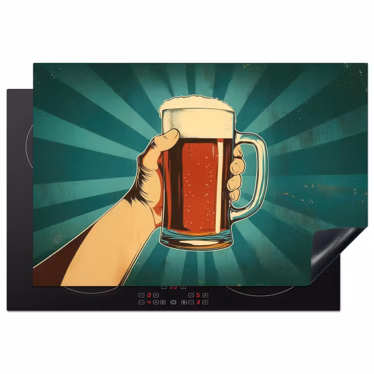 Inductie beschermer - Bierglas - Schuim - Retro - Groen — 1